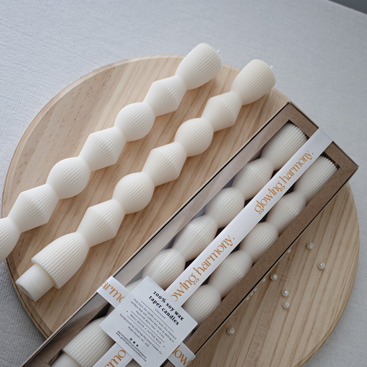 Bougies chandelles sablier striées