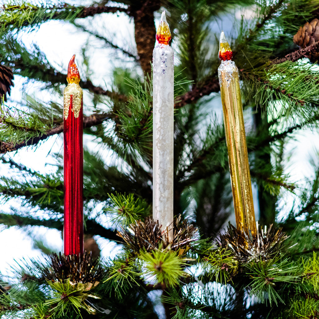 Gold Mercury Glass Candle Ornament
