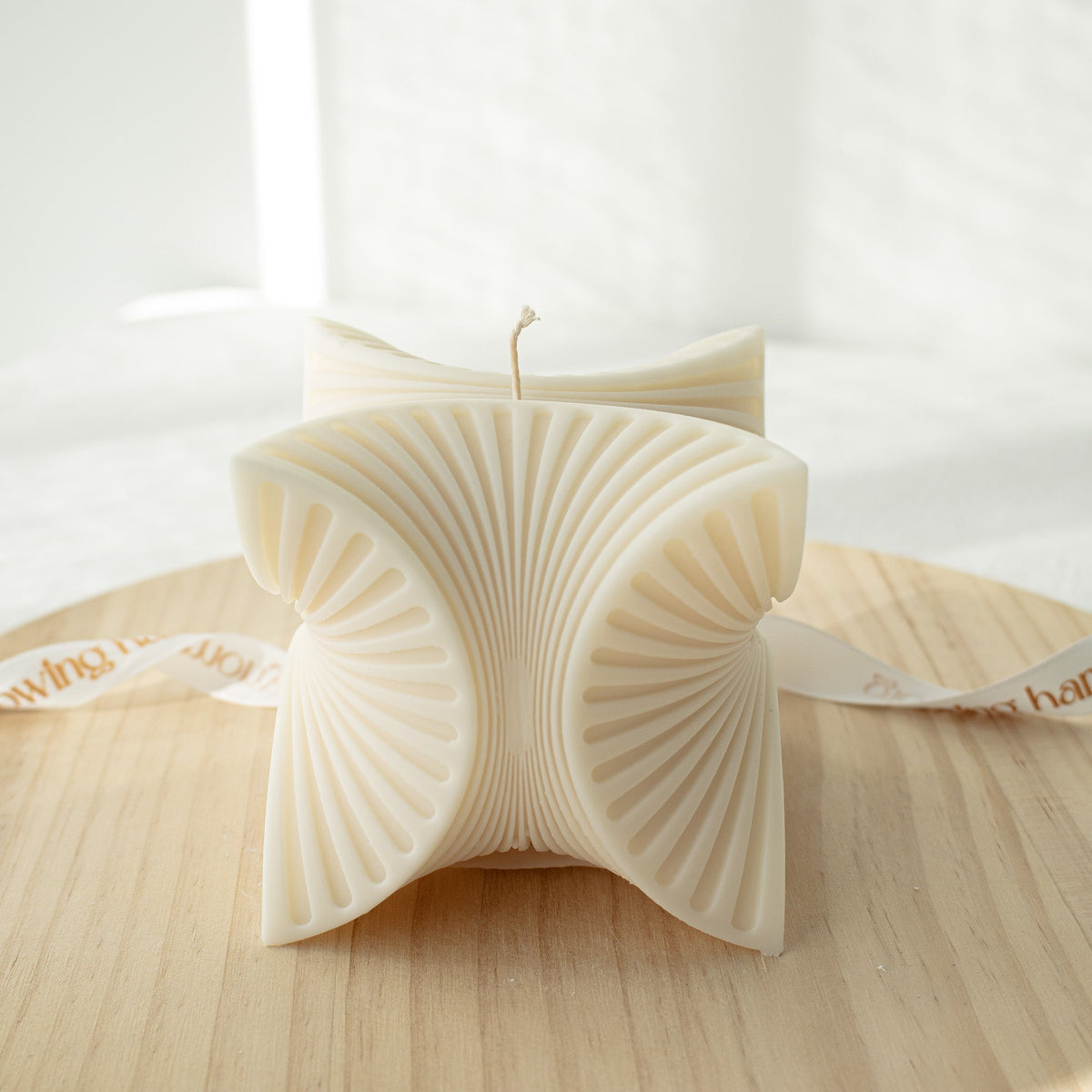 Candela geometrica a cubo, decorazione per la casa astratta