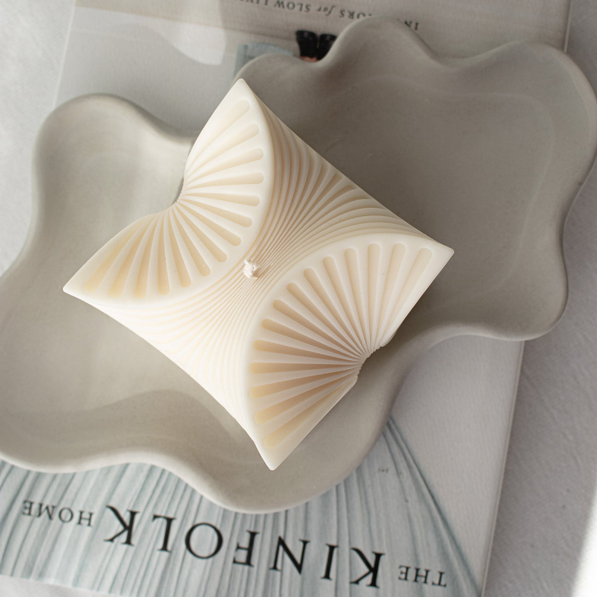 Candela geometrica a cubo, decorazione per la casa astratta