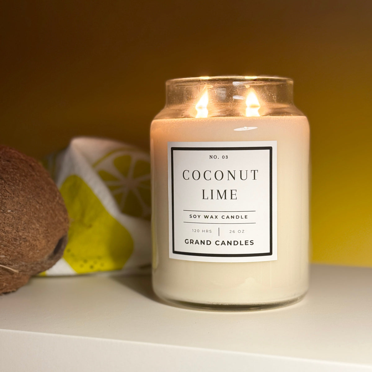 Bougie au soja Noix de coco et Citron vert