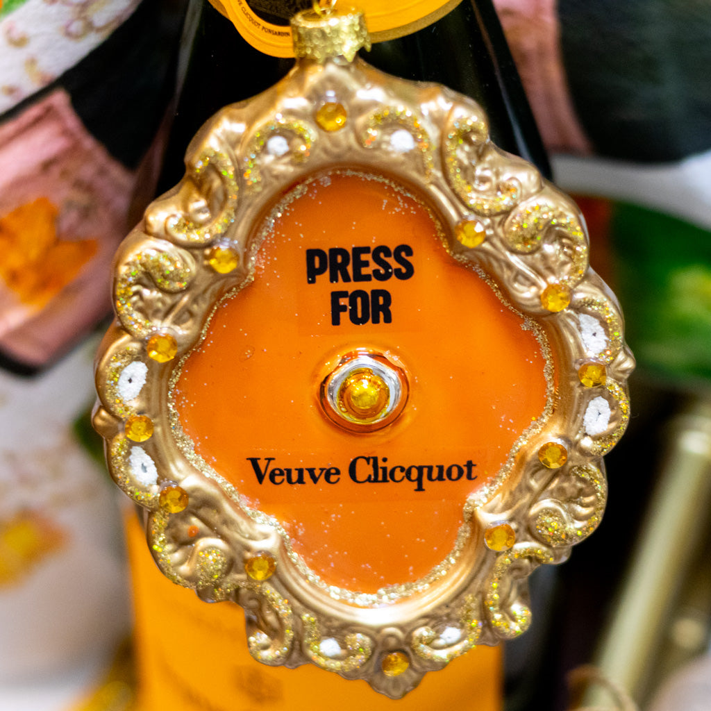 Champagne Button Glass Ornament