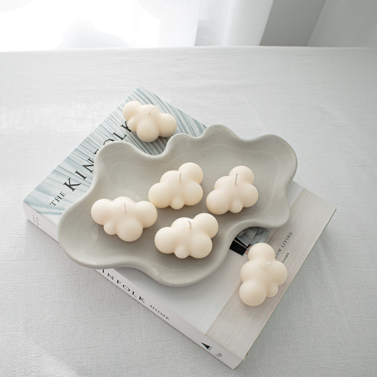 Candele a forma di nuvola, decorazioni per la casa estetiche