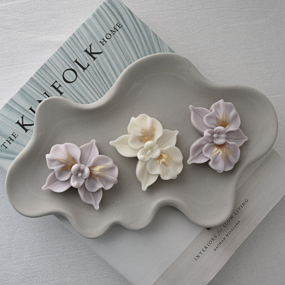 Mini-bougies en forme d'orchidée | Bougies florales pour cadeaux d'invités