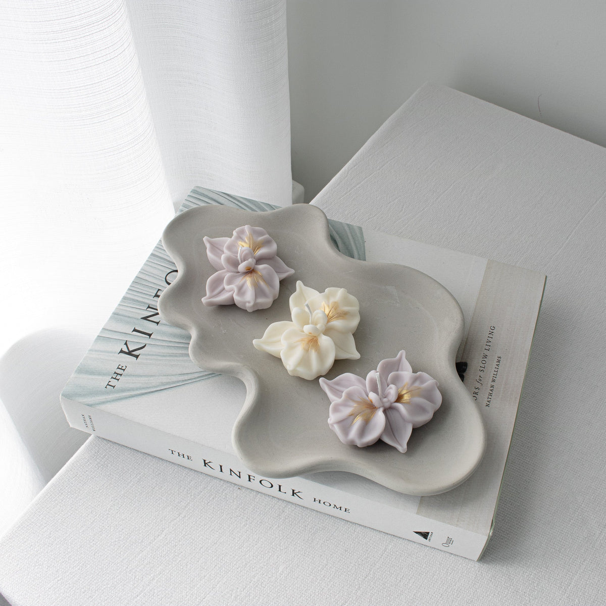 Mini-bougies en forme d'orchidée | Bougies florales pour cadeaux d'invités