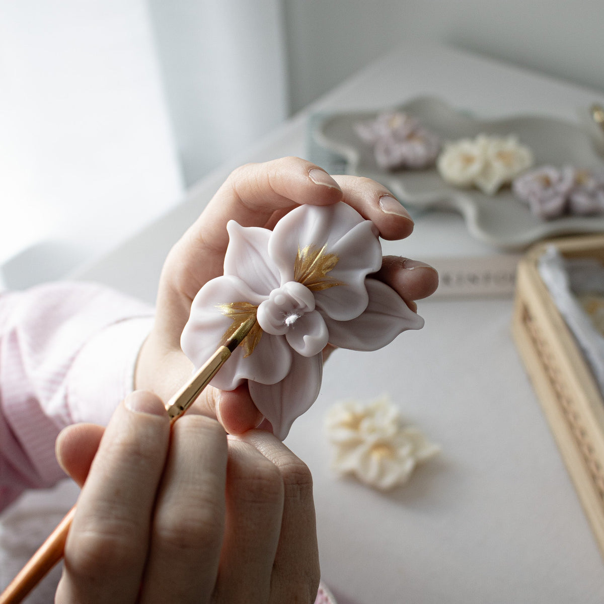 Mini-bougies en forme d'orchidée | Bougies florales pour cadeaux d'invités