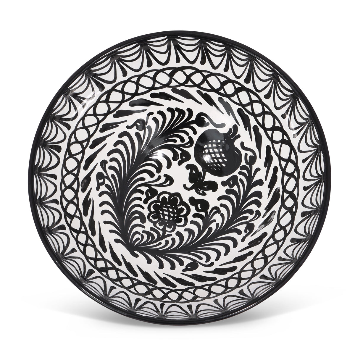 Large bowl with hand painted designs