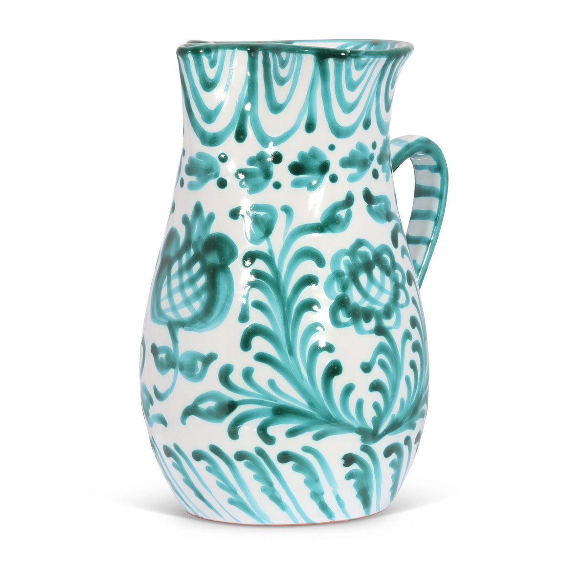 Large pitcher with hand painted designs