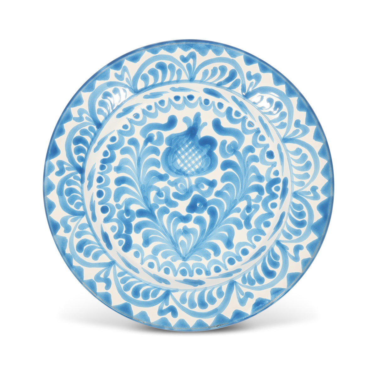 Salad plate with hand painted designs