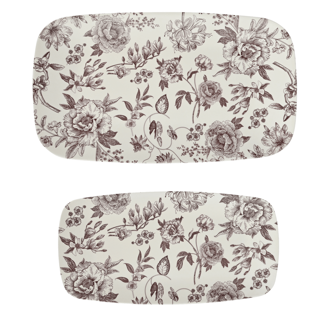 Vassoio impilabile in melamina Delft marrone - set da 2
