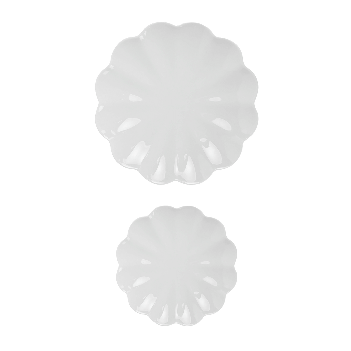 Ensemble de plateaux de service festonnés blancs