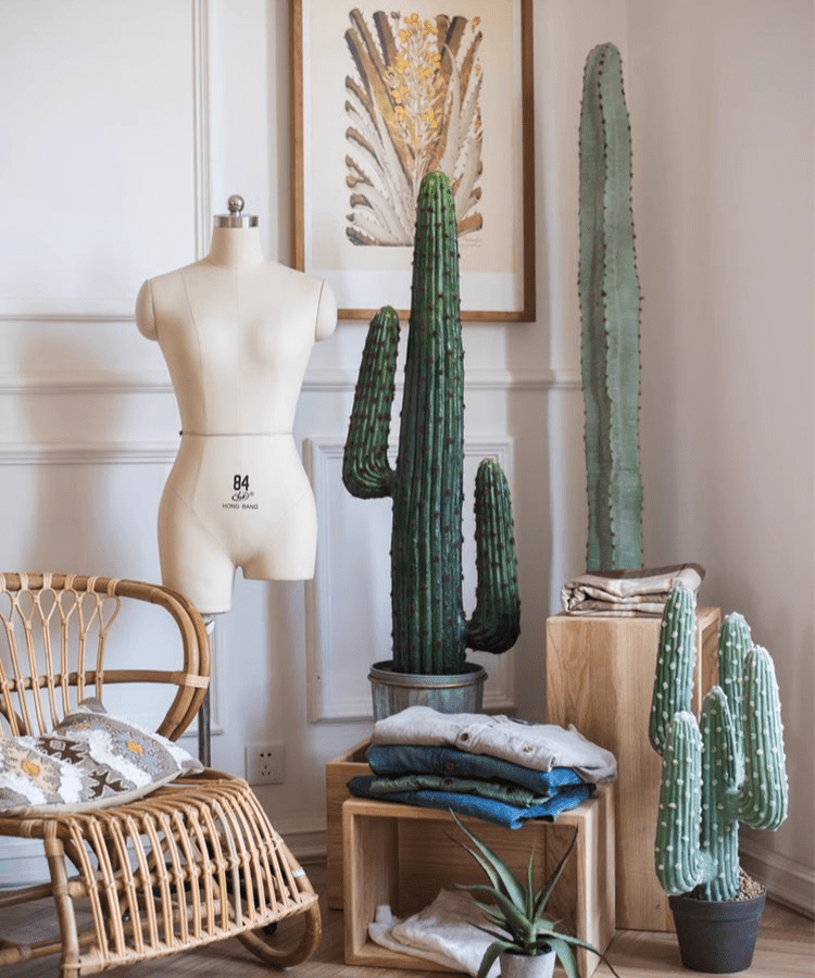 Cactus artificiel en pot, différents styles