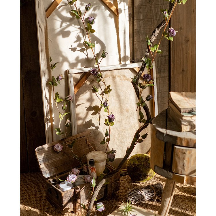 Guirlande de roses en soie artificielle, 140 cm de long