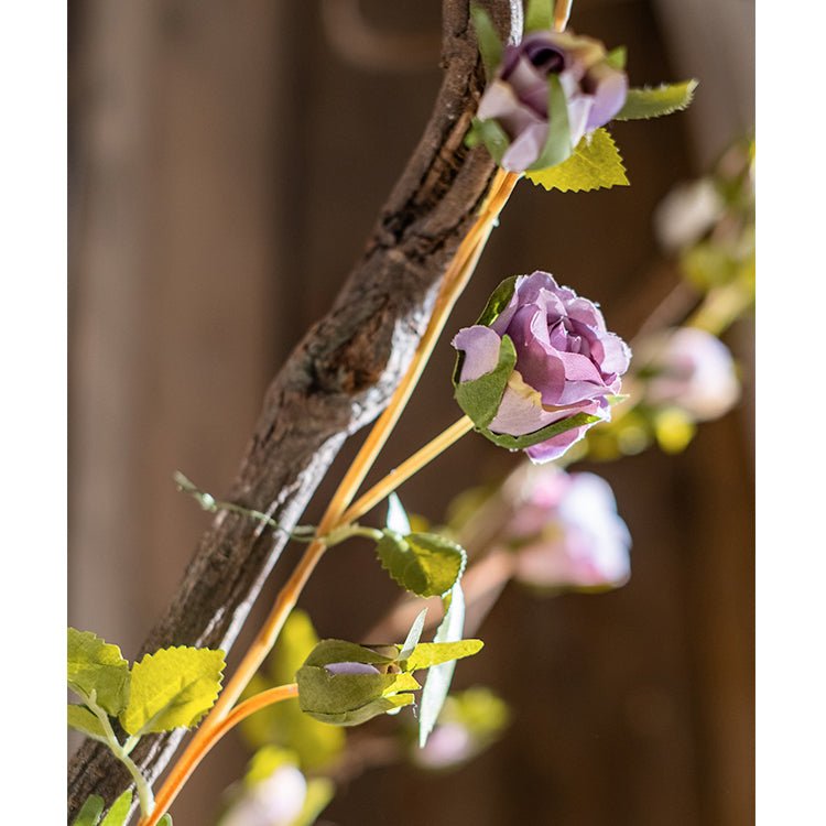 Guirlande de roses en soie artificielle, 140 cm de long