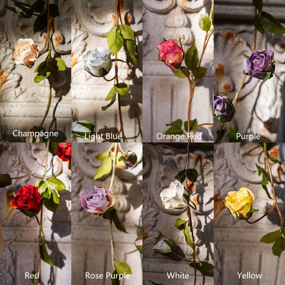 Guirlande de roses en soie artificielle, 140 cm de long