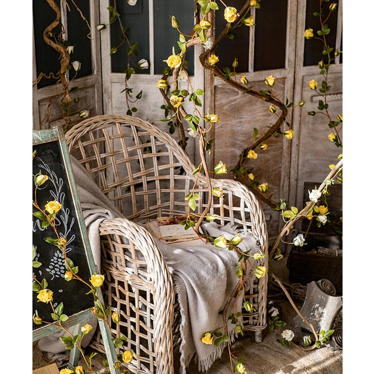 Guirlande de roses en soie artificielle, 140 cm de long