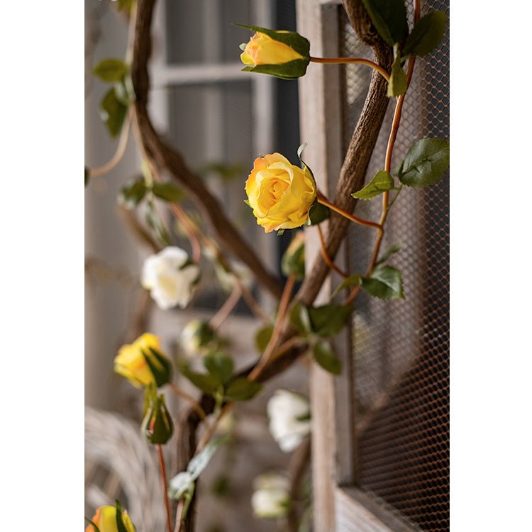 Guirlande de roses en soie artificielle, 140 cm de long