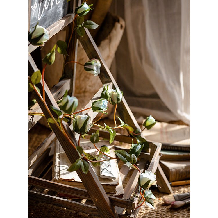 Guirlande de roses en soie artificielle, 140 cm de long
