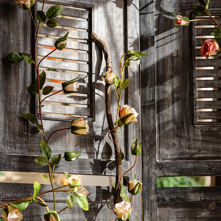 Guirlande de roses en soie artificielle, 140 cm de long