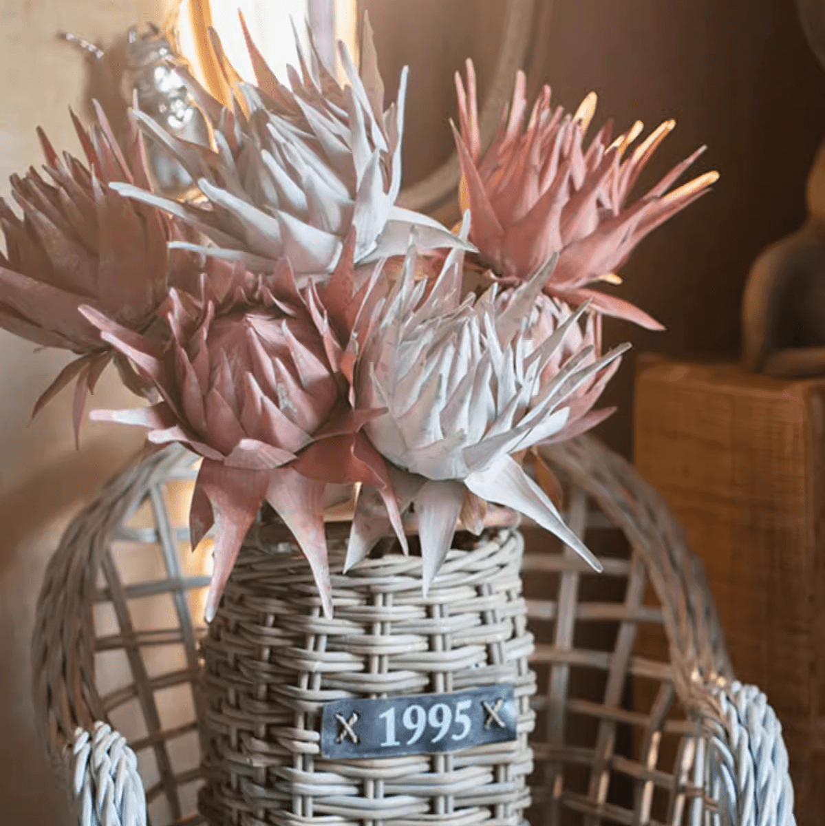 Tige d'artichaut artificielle de diverses couleurs, 94 cm de haut