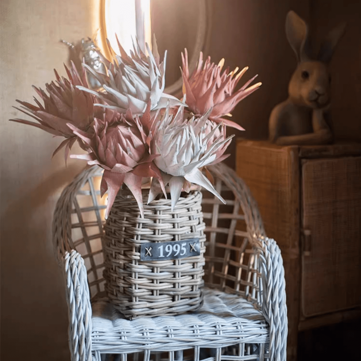 Tige d'artichaut artificielle de diverses couleurs, 94 cm de haut