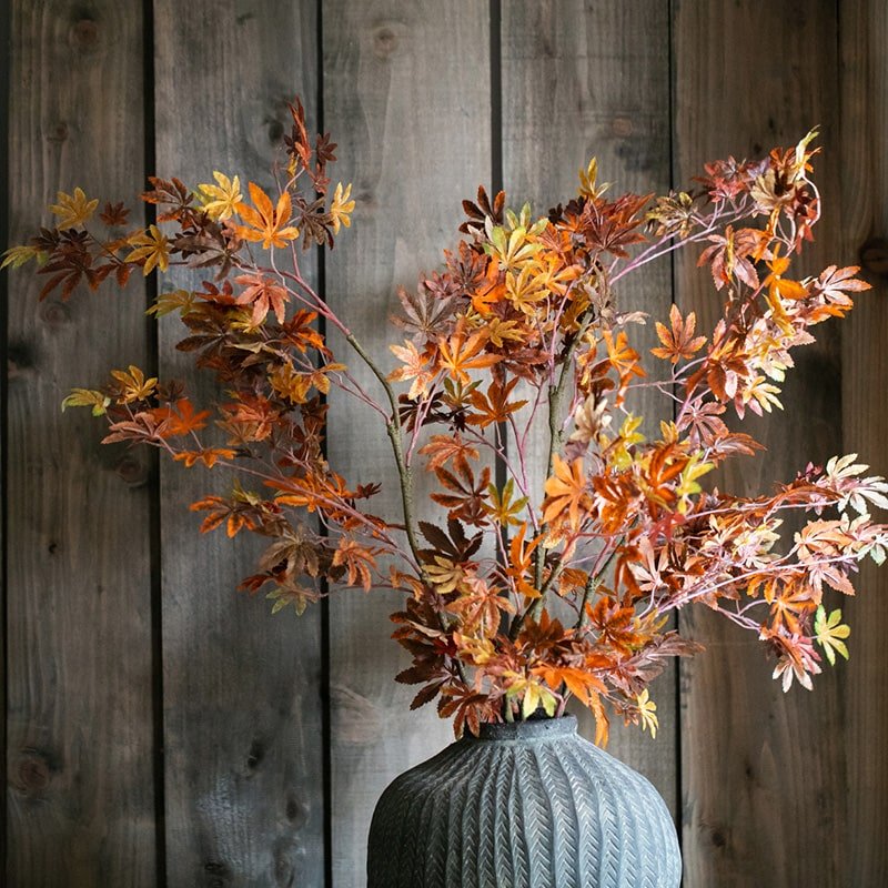 Tige de feuille d'érable artificielle aux couleurs d'automne