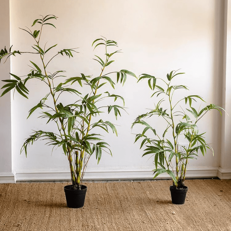Feuilles de bambou artificielles en pot