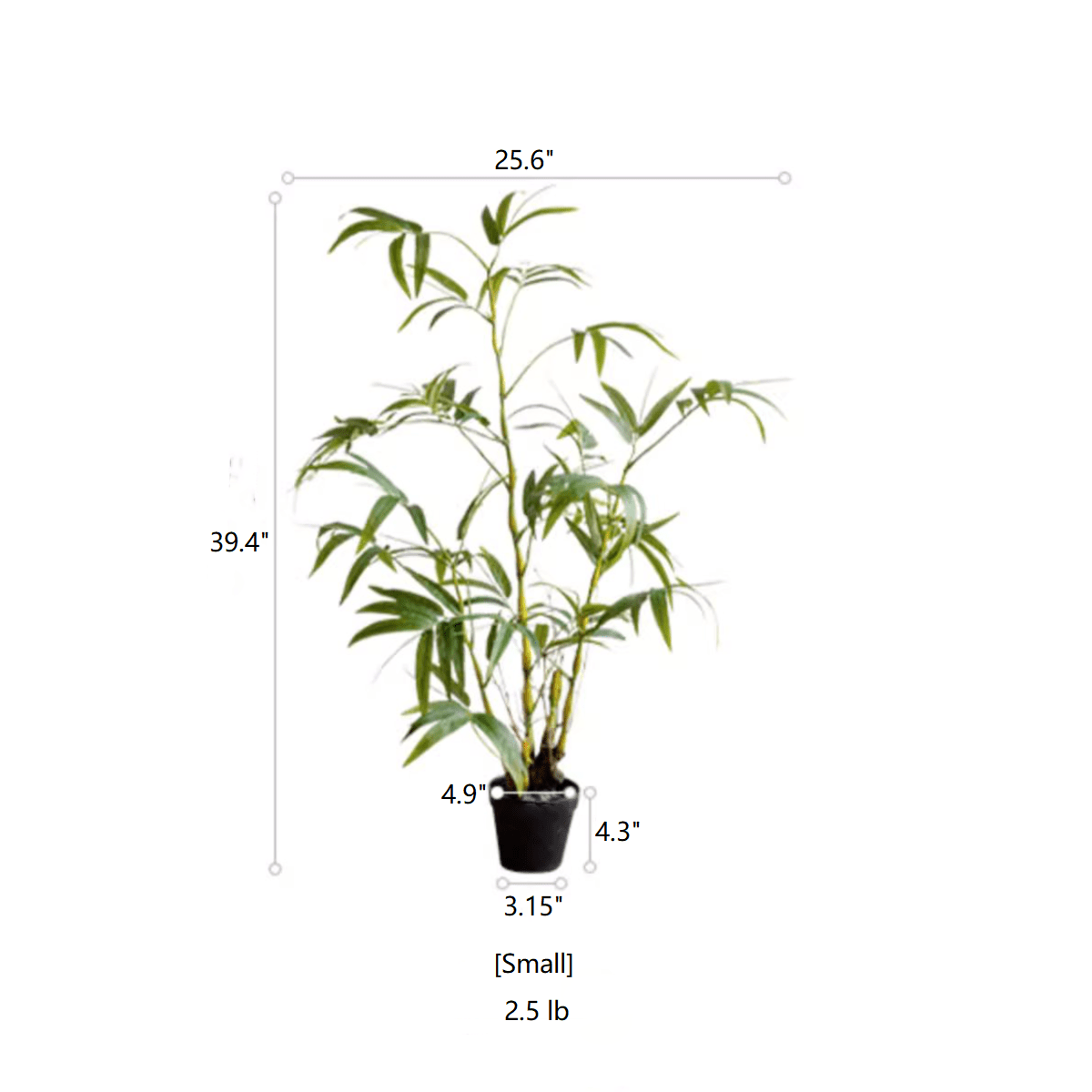 Feuilles de bambou artificielles en pot