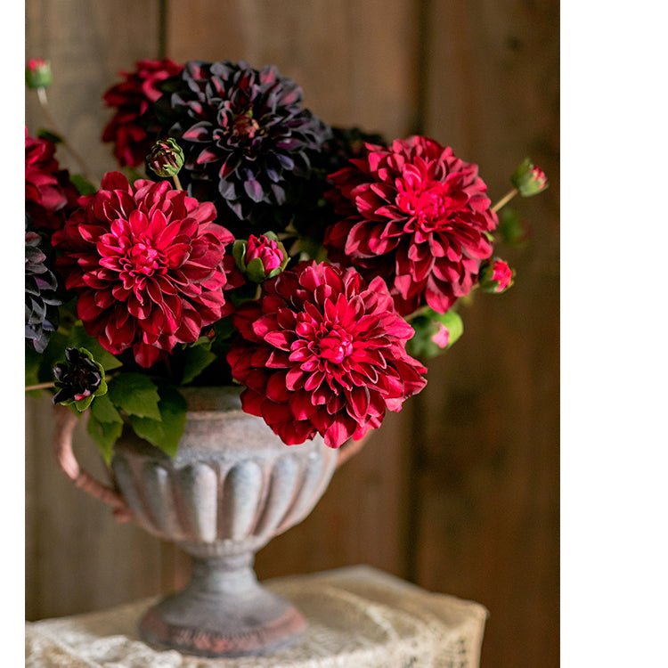 Tige de dahlia artificiel en faux soie, 74 cm de hauteur