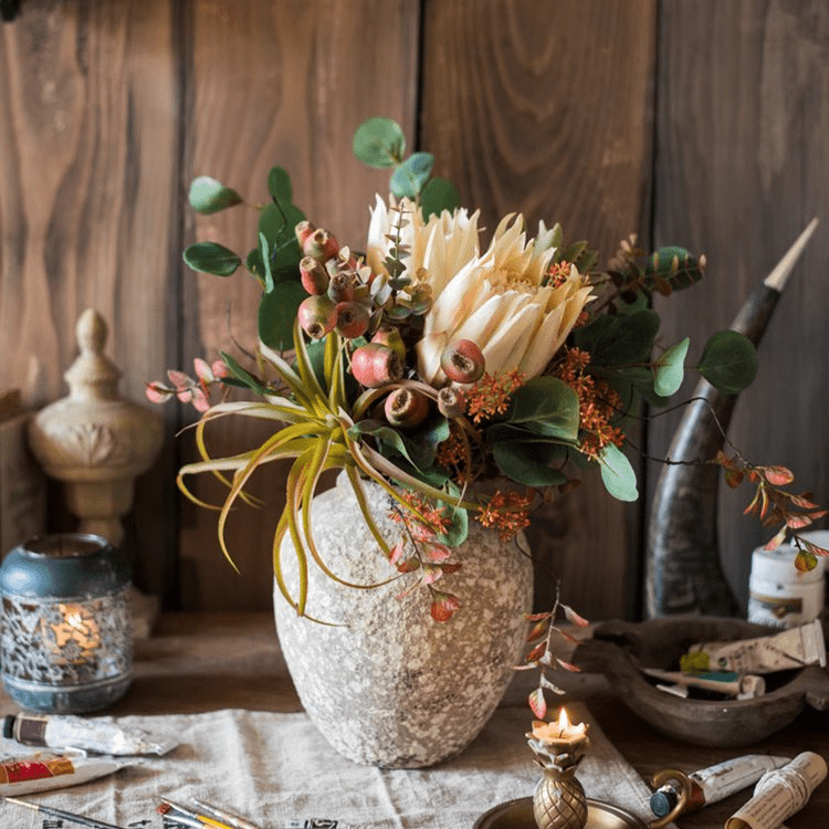 Bouquet de protéas King « Art d’automne » et orioles des montagnes