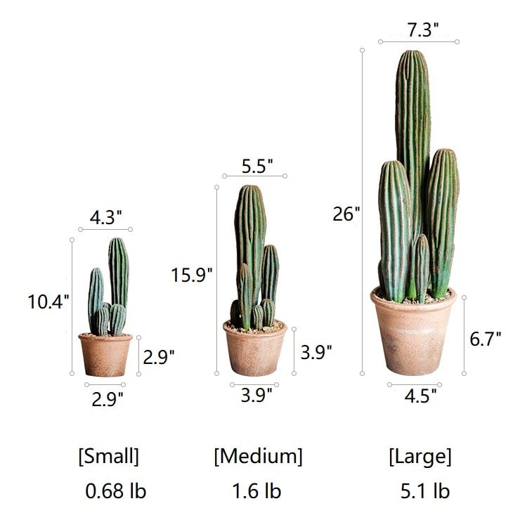 Cactus artificiale in vaso marrone