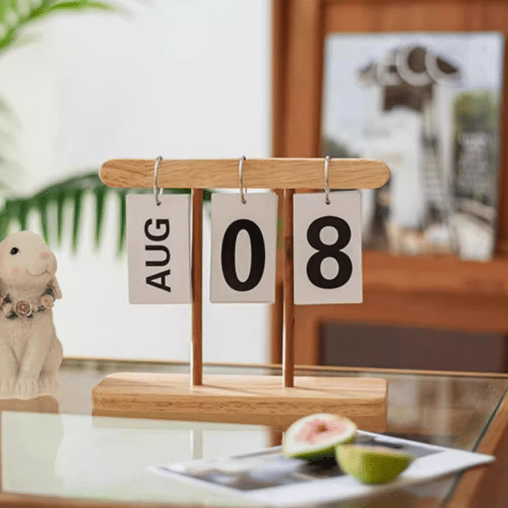 Calendario da tavolo in legno a sfogliamento