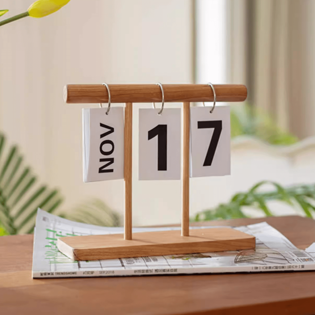 Calendario da tavolo in legno a sfogliamento