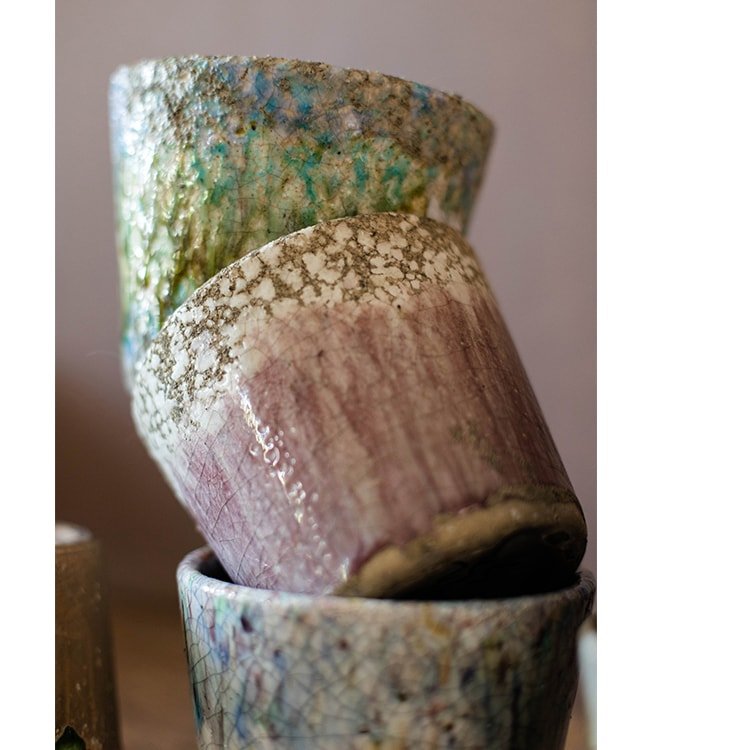 Vaso in terracotta colorato