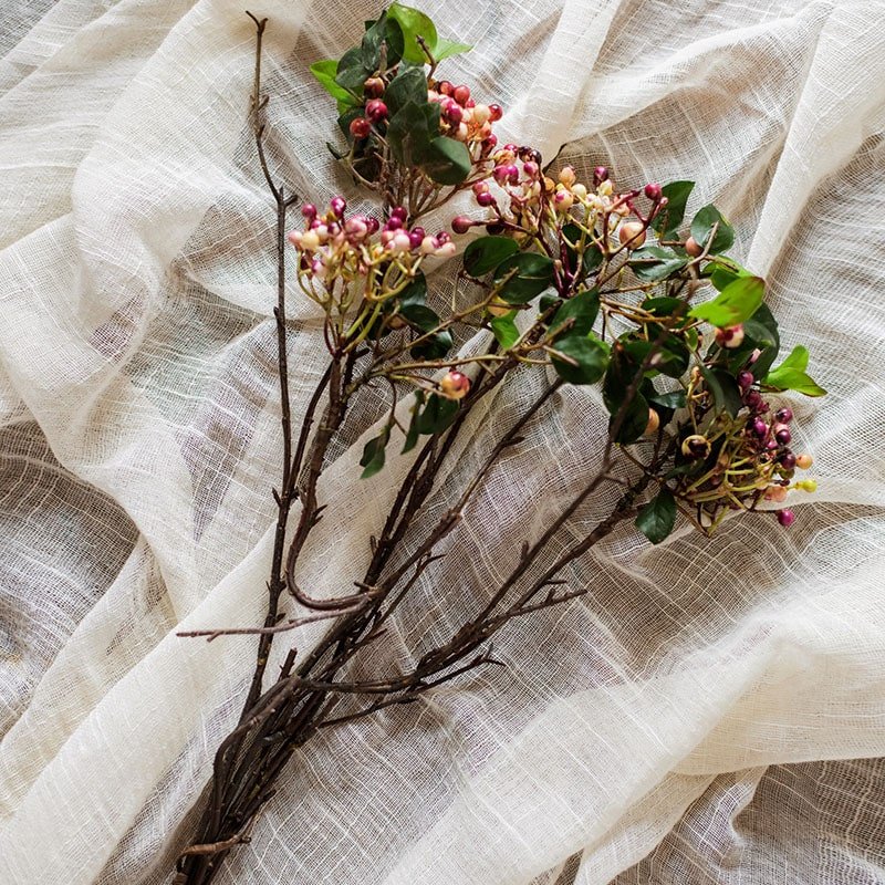 Mazzo di foglie di fiori di sambuco rosa viola, altezza 22"