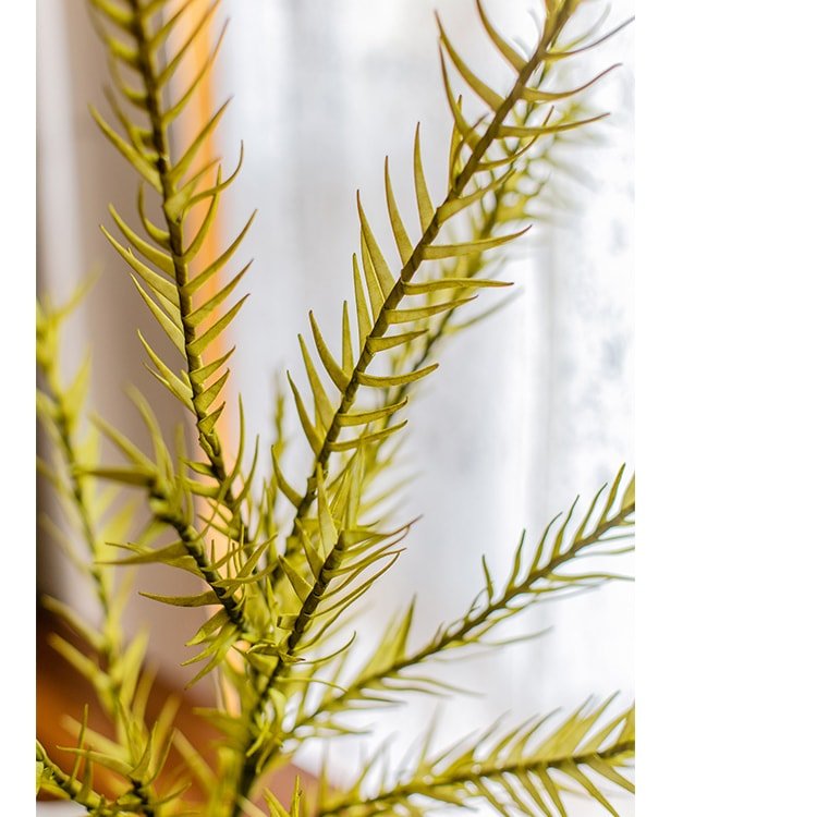 Tige d'herbe de lin artificielle jaune, 46 po de hauteur, faux
