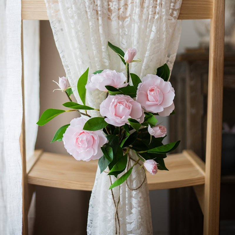 Tige de fleur de gardénia en soie artificielle, 56 cm de hauteur