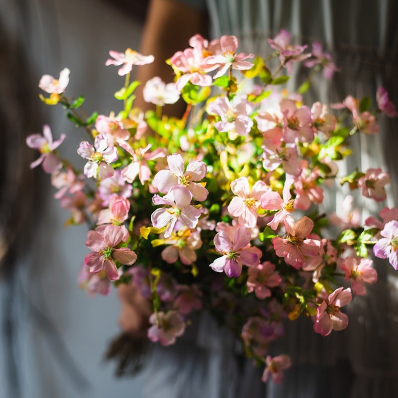 Gambo di fiore di Gaura artificiale in seta, rosa o viola, altezza 50 cm