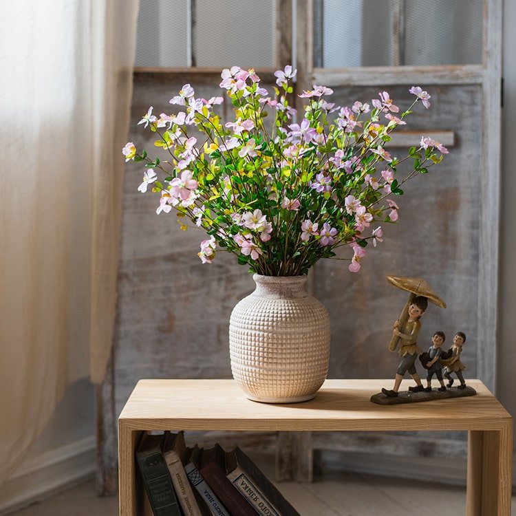 Gambo di fiore di Gaura artificiale in seta, rosa o viola, altezza 50 cm