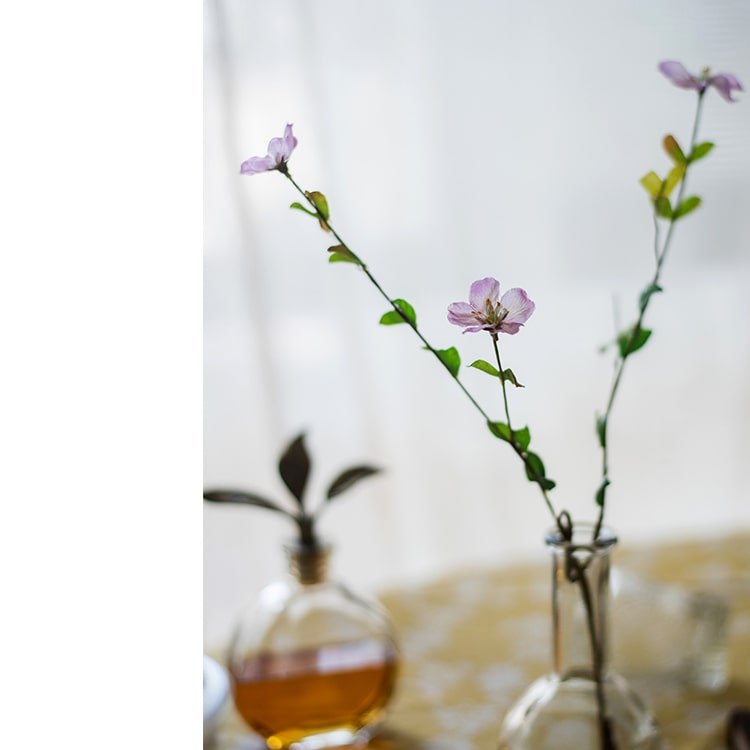 Gambo di fiore di Gaura artificiale in seta, rosa o viola, altezza 50 cm