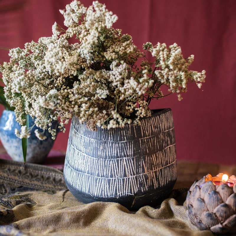 Vaso da fiori in gres porcellanato Geometric Line