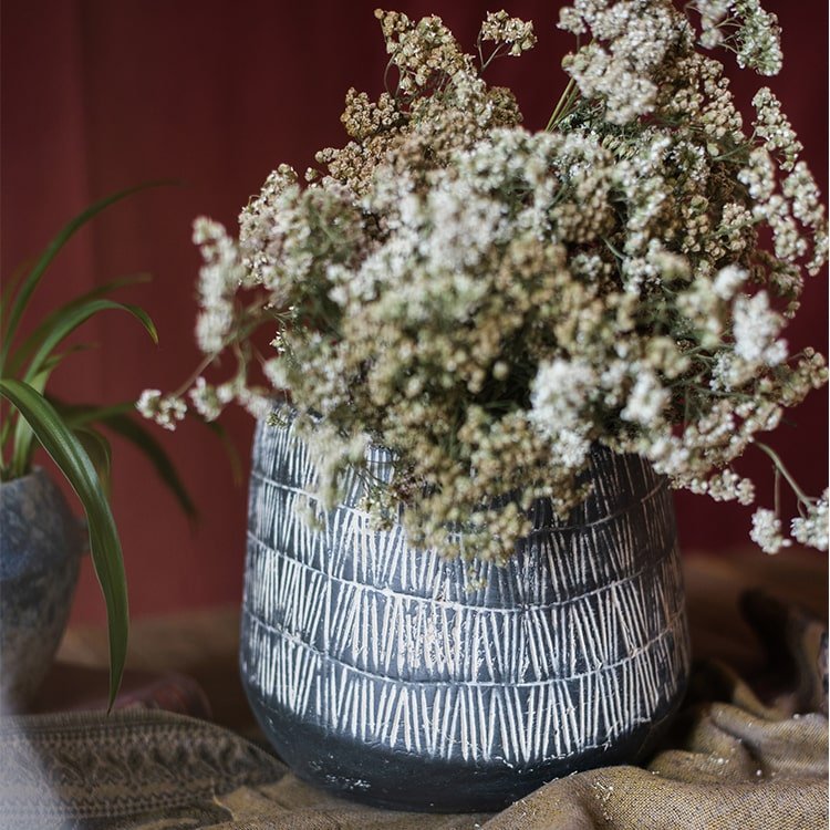Vaso da fiori in gres porcellanato Geometric Line