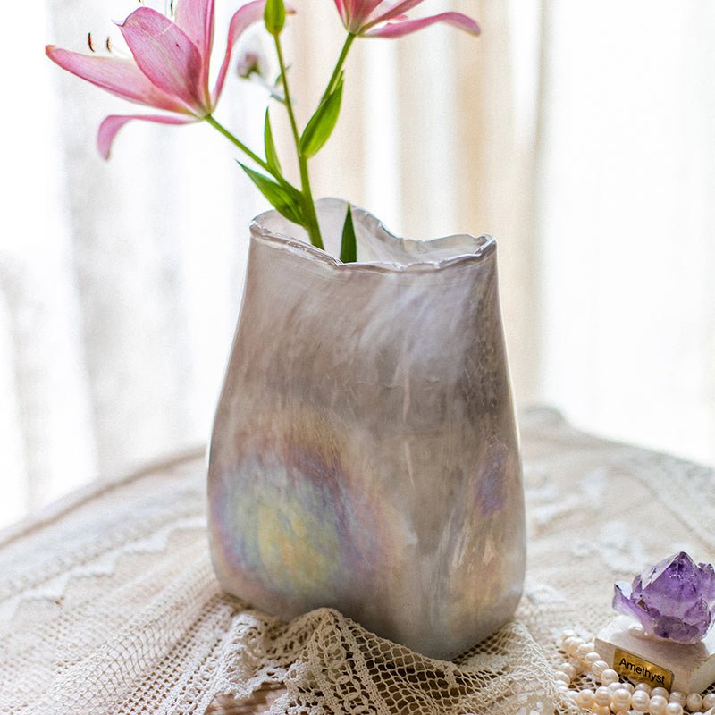 Vaso in vetro artistico con colorazione sfumata