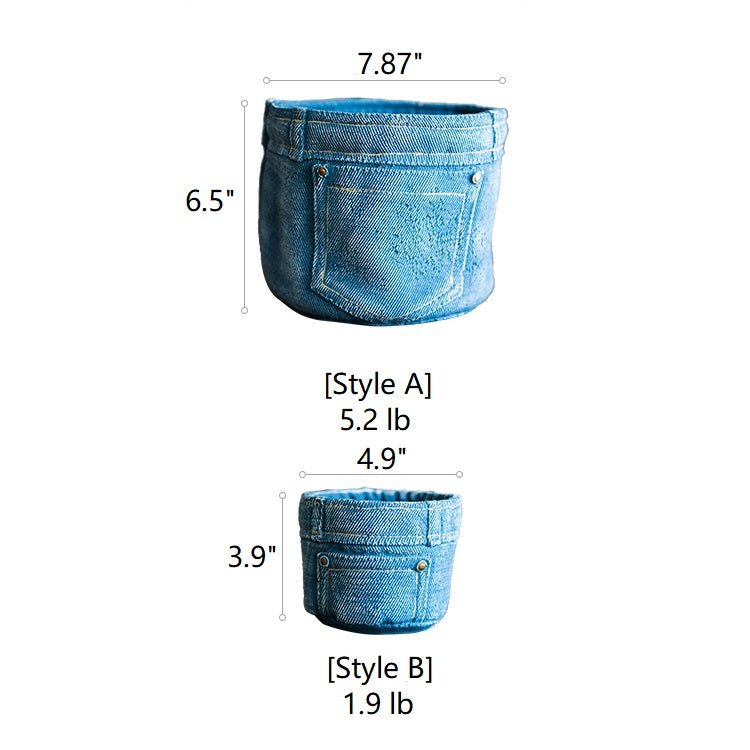 Pot de fleurs en ciment Pantalon en jean bleu