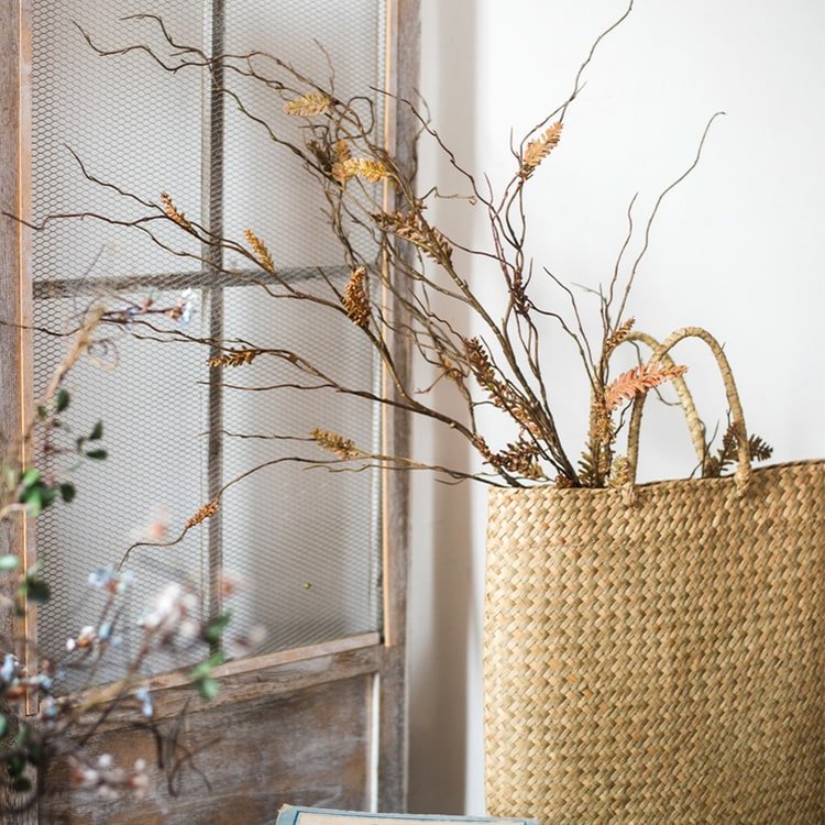Tige de plante artificielle Ling Yu séchée, 119 cm de hauteur