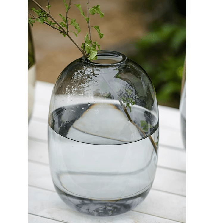 Vase en verre transparent moderne