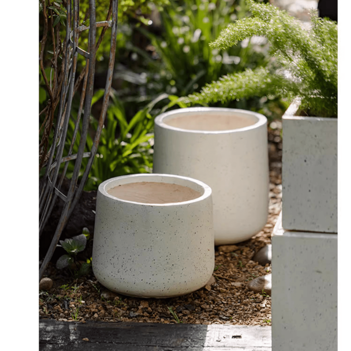 Jardinière ronde blanche moderne