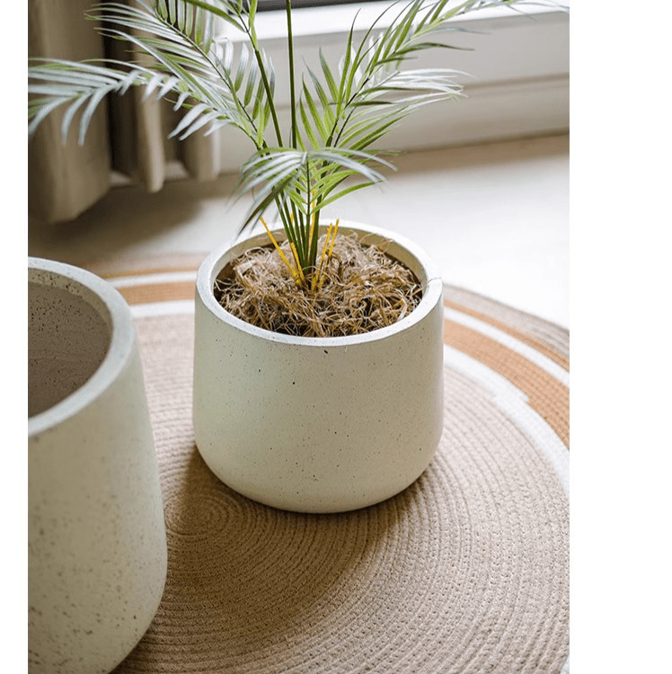 Jardinière ronde blanche moderne