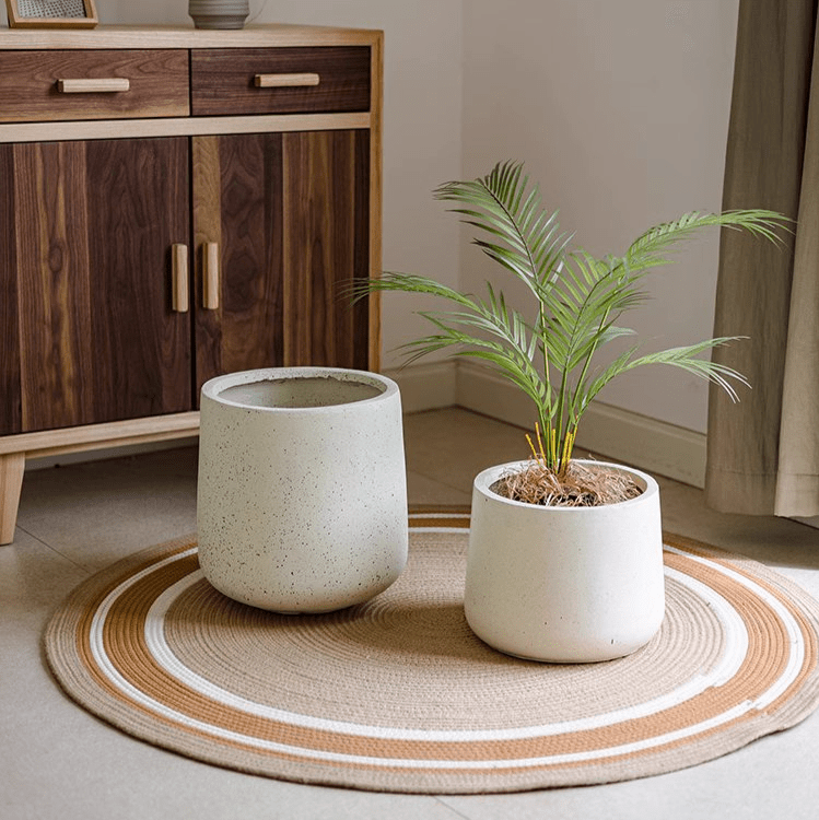 Jardinière ronde blanche moderne