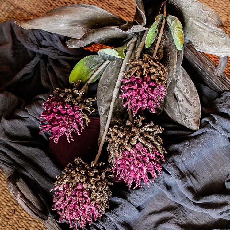 Fleur artificielle à longue tige, chardon Mulan, 109 cm de hauteur